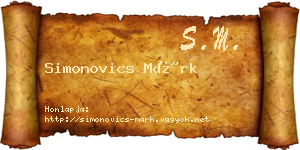Simonovics Márk névjegykártya